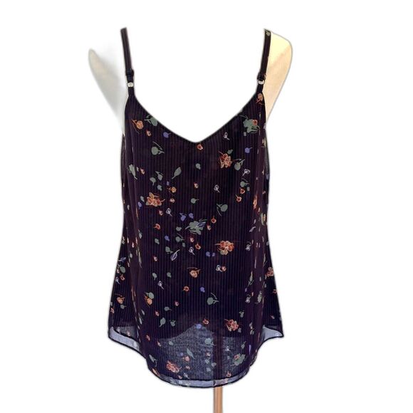Cabi 3607 Floral Cami Tank Pinstripe Floral Navy Blue Small - Picture 2 of 8